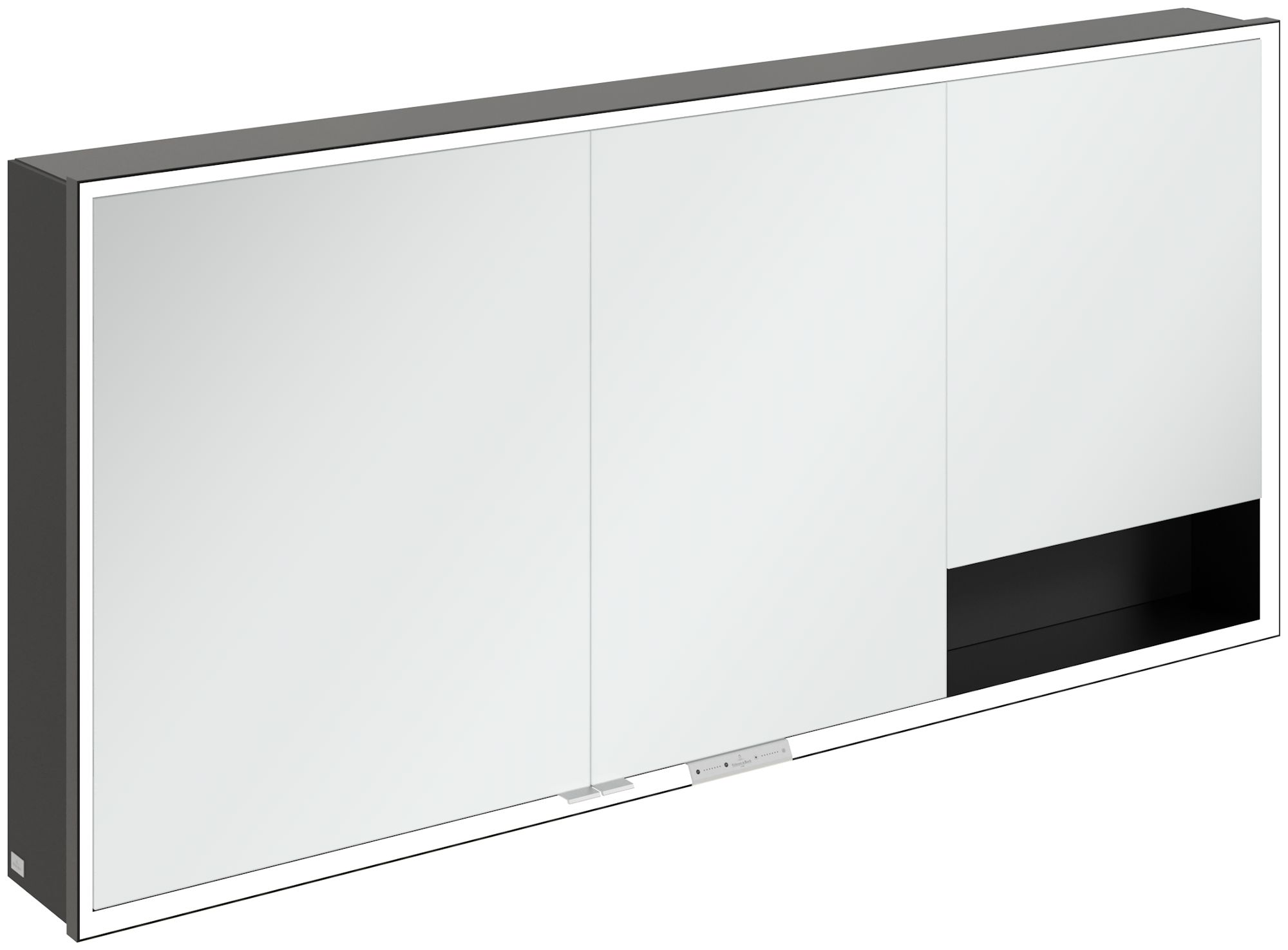 Villeroy & Boch My View+ skrinka 160x16.8x75 cm so zrkadlom čierna B48116VL