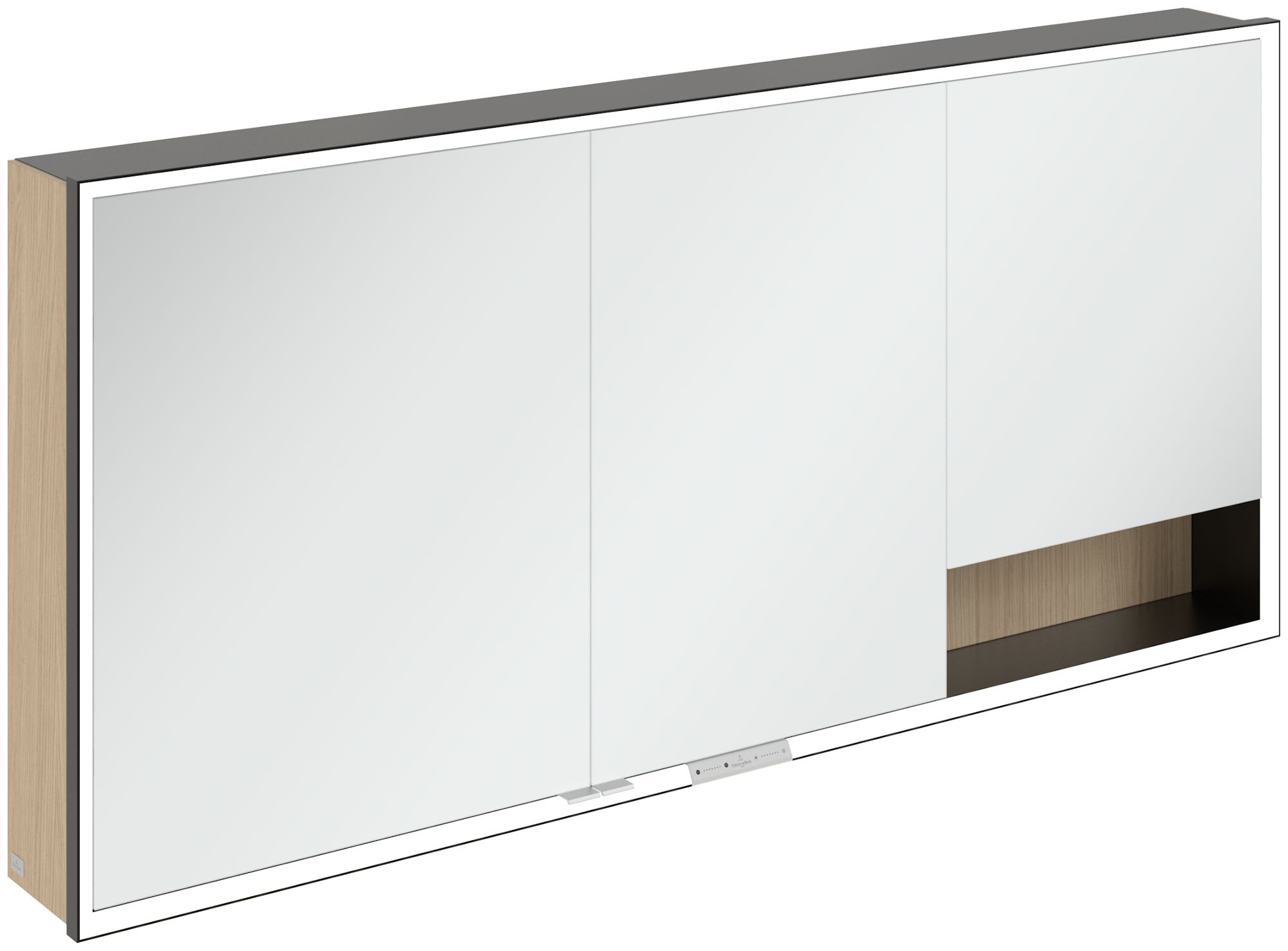 Villeroy & Boch My View+ skrinka 160x16.8x75 cm so zrkadlom čierna-dub B48116VJ