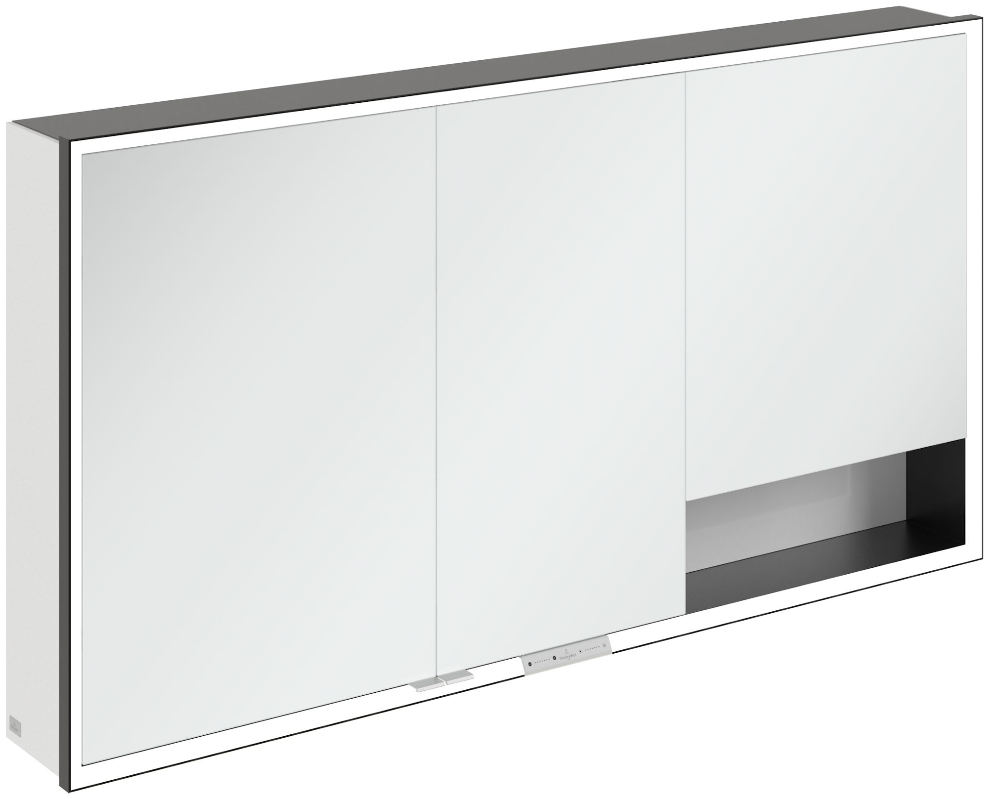 Villeroy & Boch My View+ skrinka 140x16.8x75 cm so zrkadlom biela-čierna B48114VE