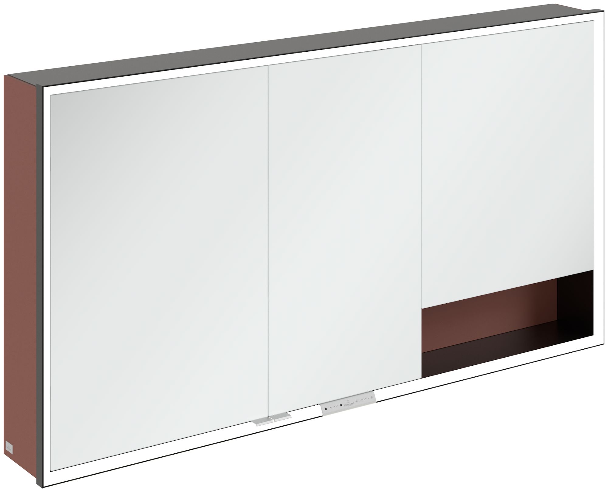 Villeroy & Boch My View+ skrinka 140x16.8x75 cm so zrkadlom čierna-červená B48114AH