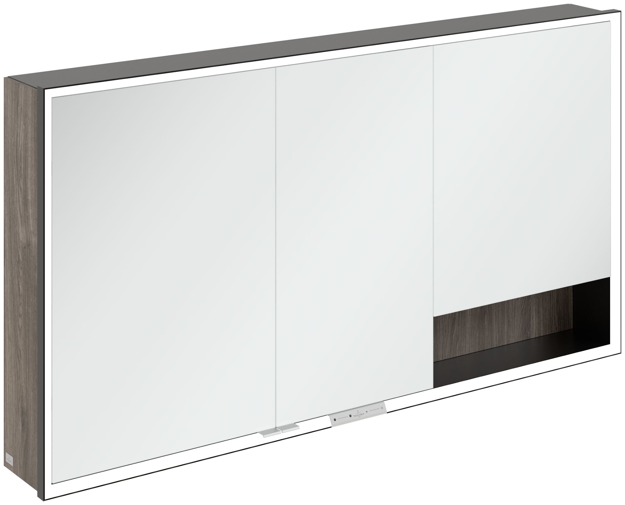 Villeroy & Boch My View+ skrinka 140x16.8x75 cm so zrkadlom čierna-dub B48114RK