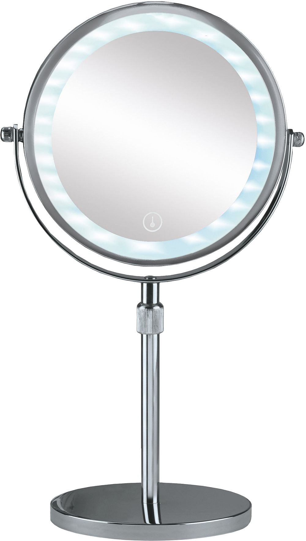 Kleine Wolke LED Mirror kozmetické zrkadlo 20.5x37 cm okrúhly s osvetlením strieborná 8507124886