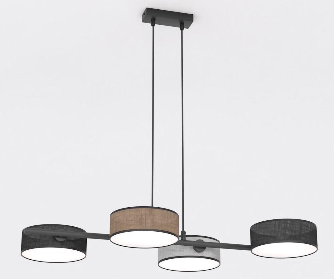 Emibig Drumz závesné svietidlo 4x10 W čierna-sivá/popolnato sivá-béžová 1566/4