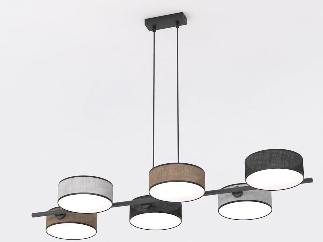 Emibig Drumz závesné svietidlo 6x10 W čierna-sivá/popolnato sivá-béžová 1566/6