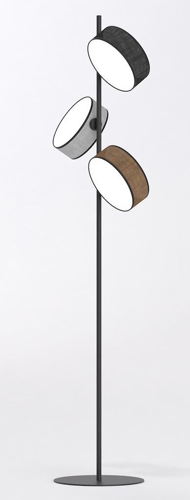 Emibig Drumz stojaca lampa 3x10 W čierna-sivá-béžová 1566/LP3