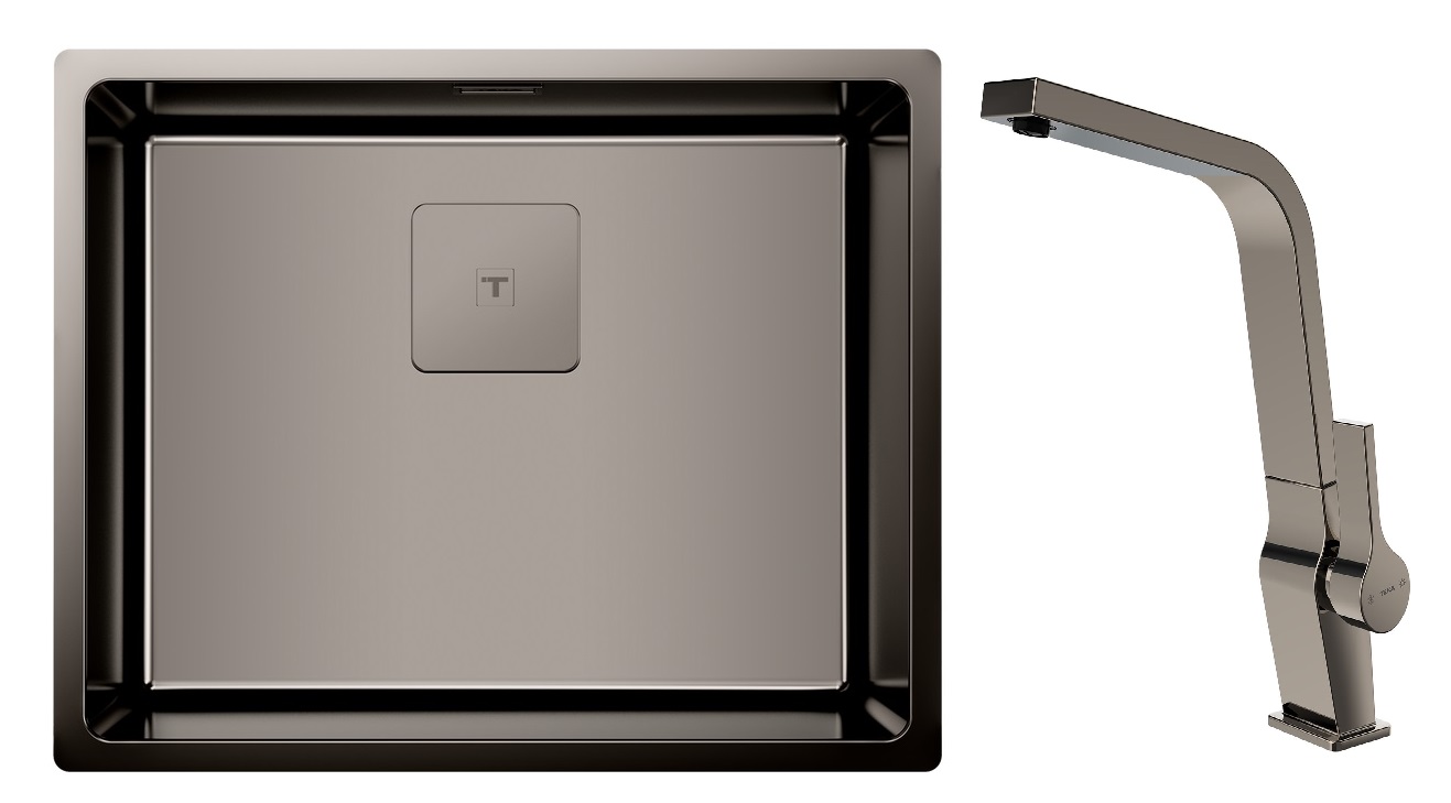 Súprava oceľový drez so sifónom Teka Flexlinea 115000024, kuchynská batéria Teka ICC 116030005