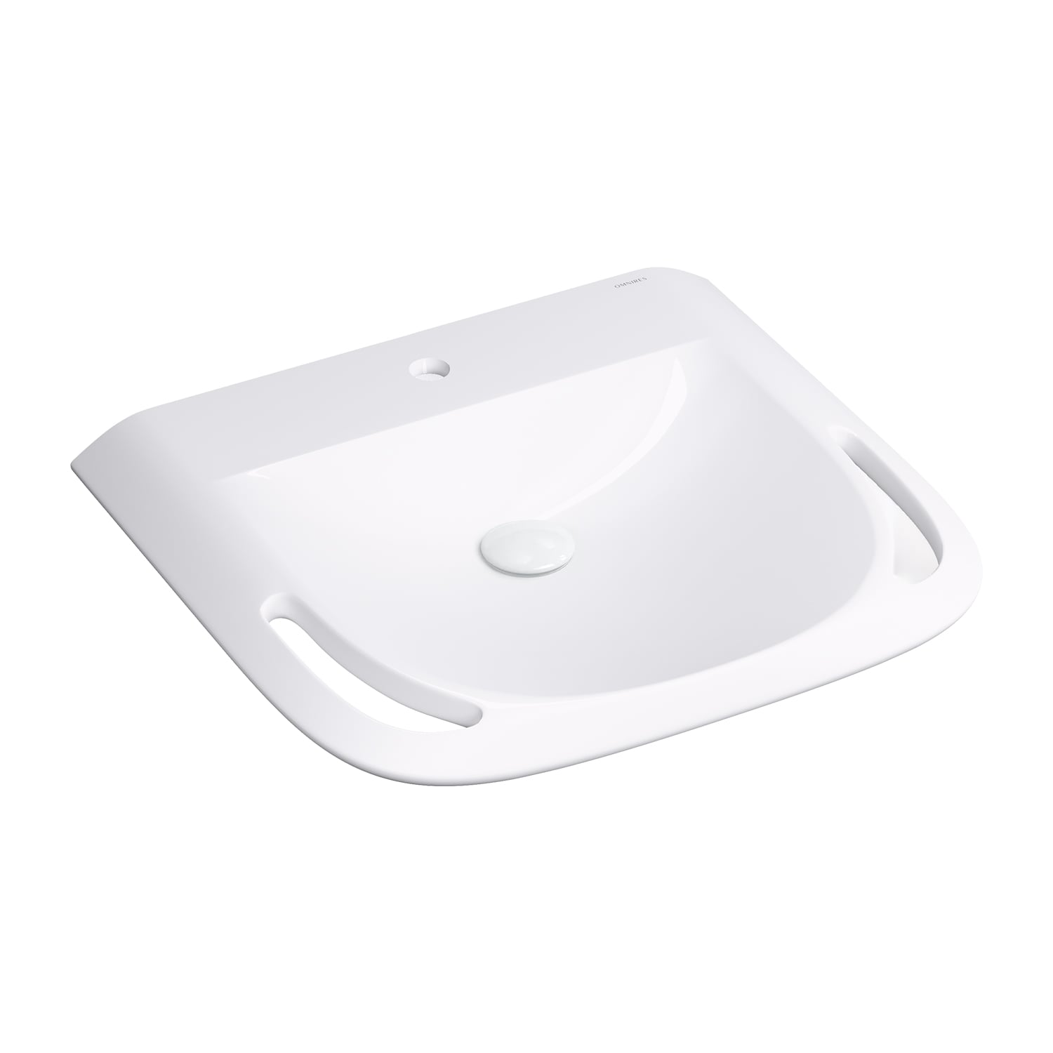 Omnires Hold M+ umývadlo 60x55 cm klasické umývadlo pre zdravotne postihnutých biela HOLDUWBP