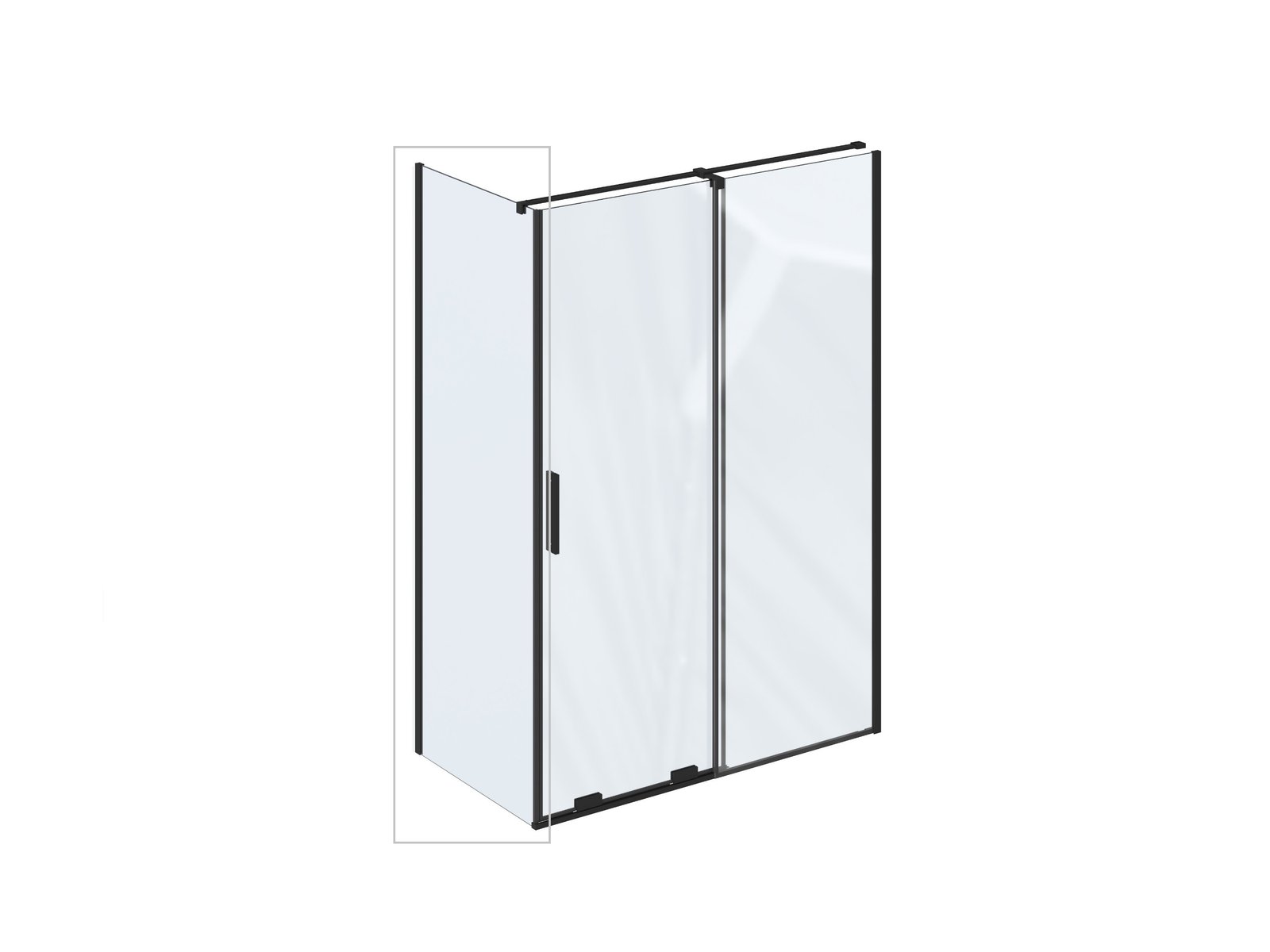 Ravak Roll stena sprchovacieho kúta 80 cm čierna matný/sklo priehľadné X90V40300Z1