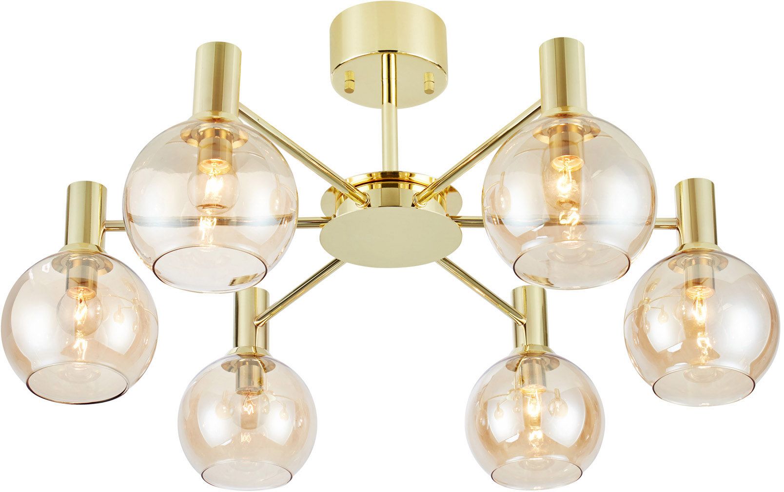 Markslöjd Ambra stropné svietidlo 6x40 W mosadzná-jantárová 109152