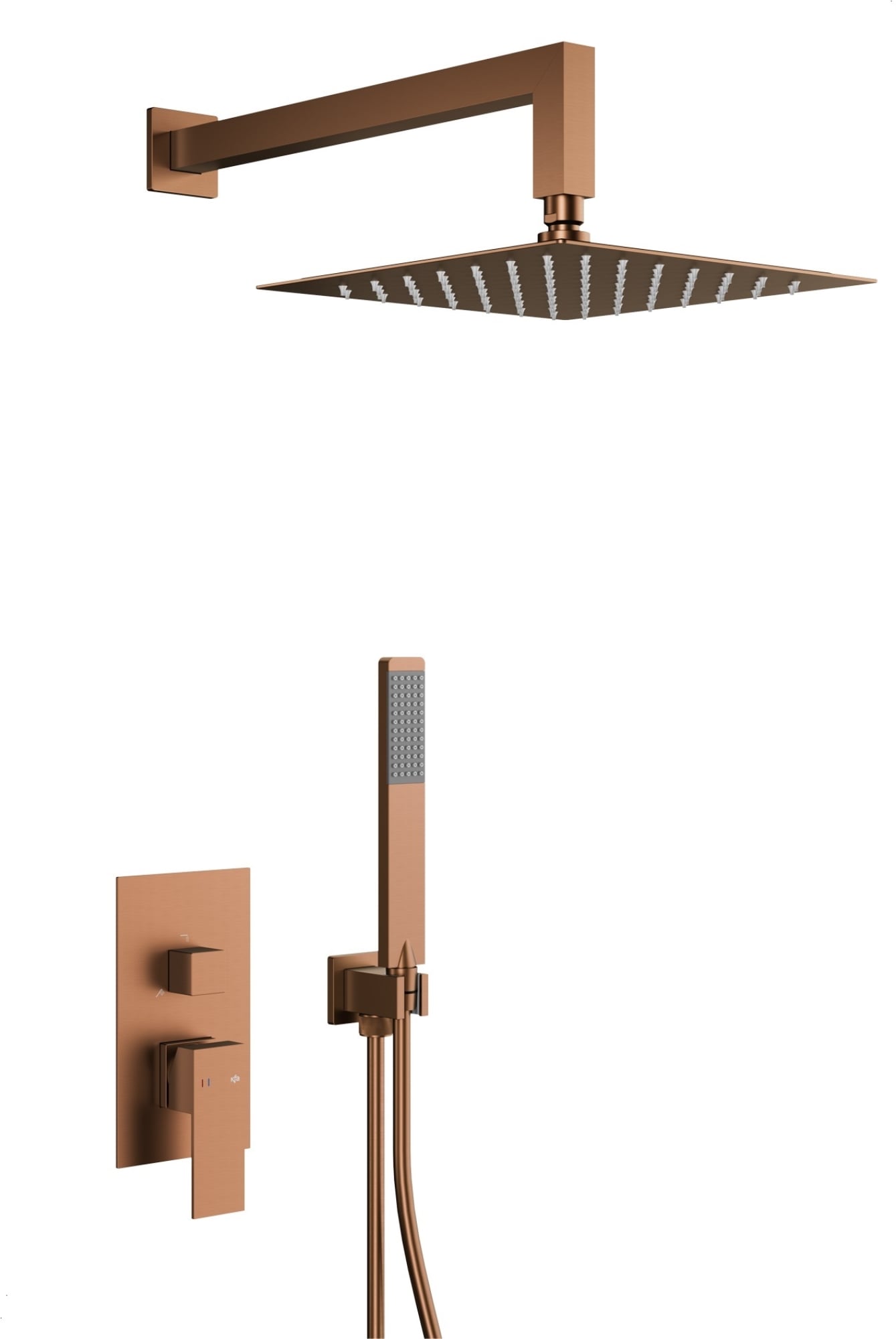 KFA Armatura Logon Brushed Rose Gold sprchová súprava podomietková s dažďovou sprchou medená 5139-501-34
