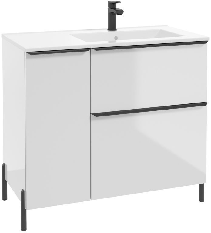 Defra Nino skrinka 90x45x70 cm kúpeľňová skrinka pod úmývadlo stojaca biela 304-D-09006