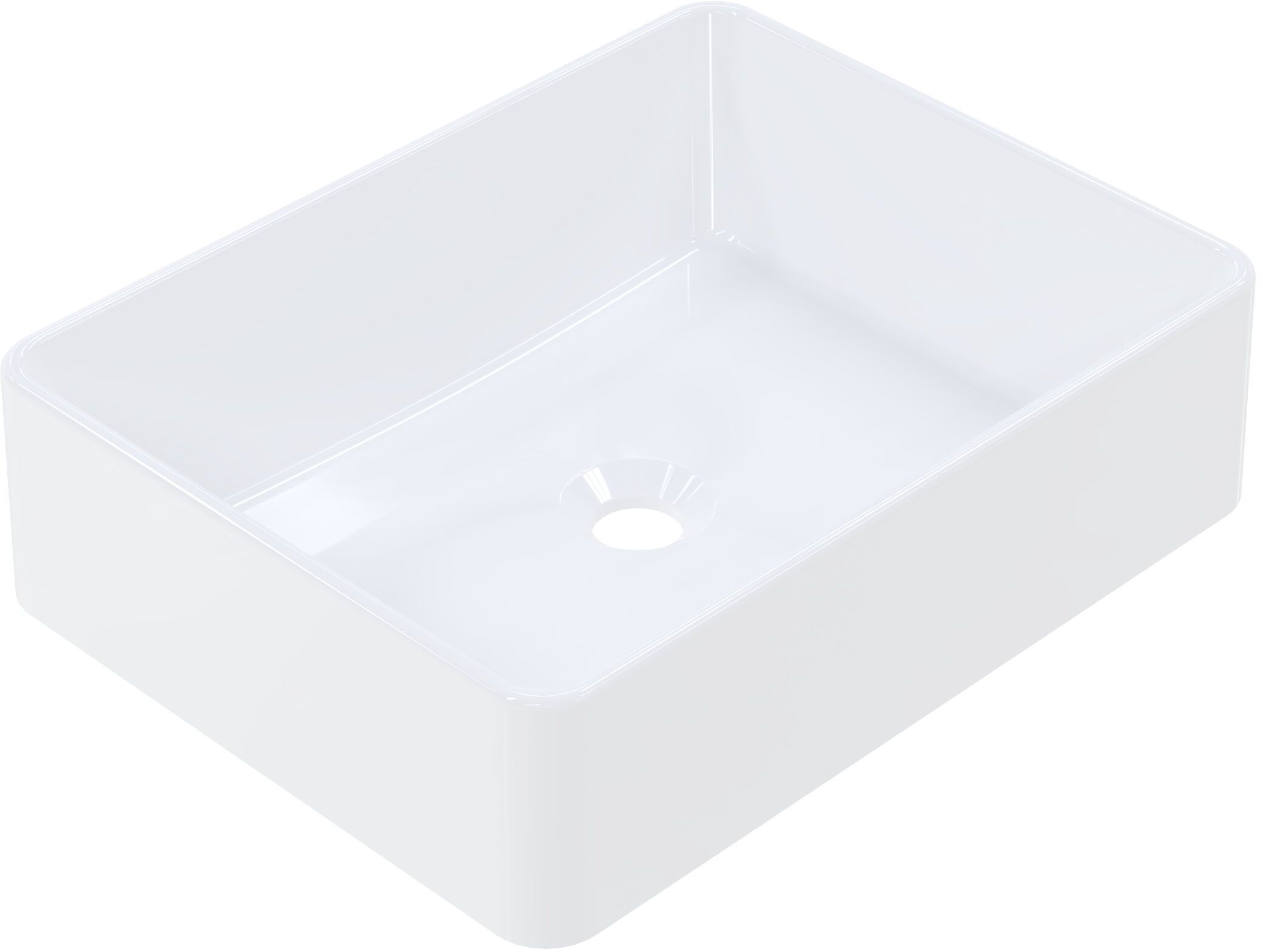Ruvetti Celina umývadlo 48.5x37.5 cm obdĺžnik pultové umývadlo biela lesklá DOL_CE4837