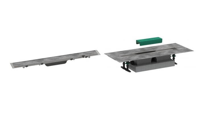 Súprava montážna súprava Hansgrohe uBox Universal 56016180, vonkajší prvok odtoku Hansgrohe RainDrain Rock 56029000