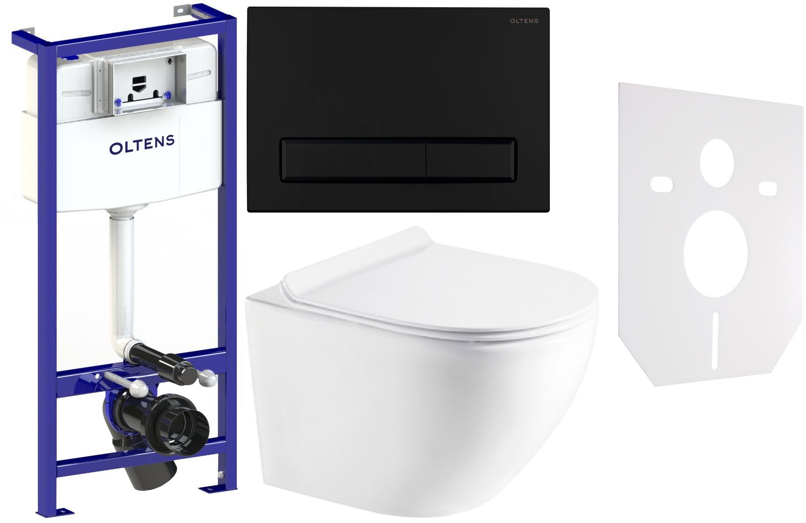 Súprava WC misa s pomaly sa sklápajúcim sedadlom Hagser Beno HGR14000042, podomietková konštrukcia Oltens Triberg 50001000, 57103300, HGR11000045, 49301000