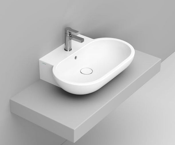 Ceramica Dolomite Mirto umývadlo 65x46 cm oválny umývadlo na nábytok biela matná D461441
