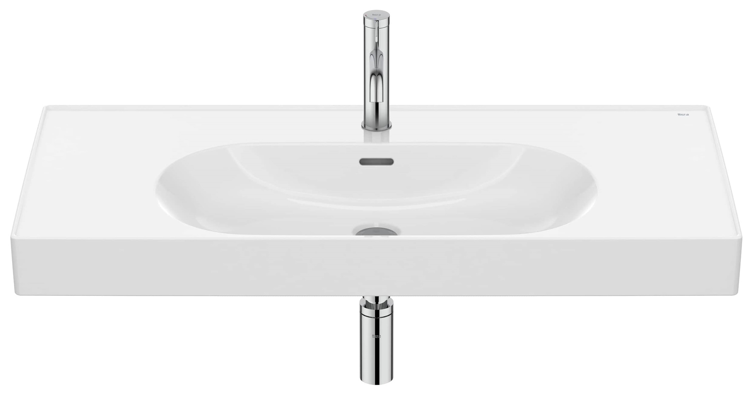 Roca Meridian umývadlo 100x46 cm obdĺžnik klasické umývadlo-umývadlo na nábytok biela A327746S00