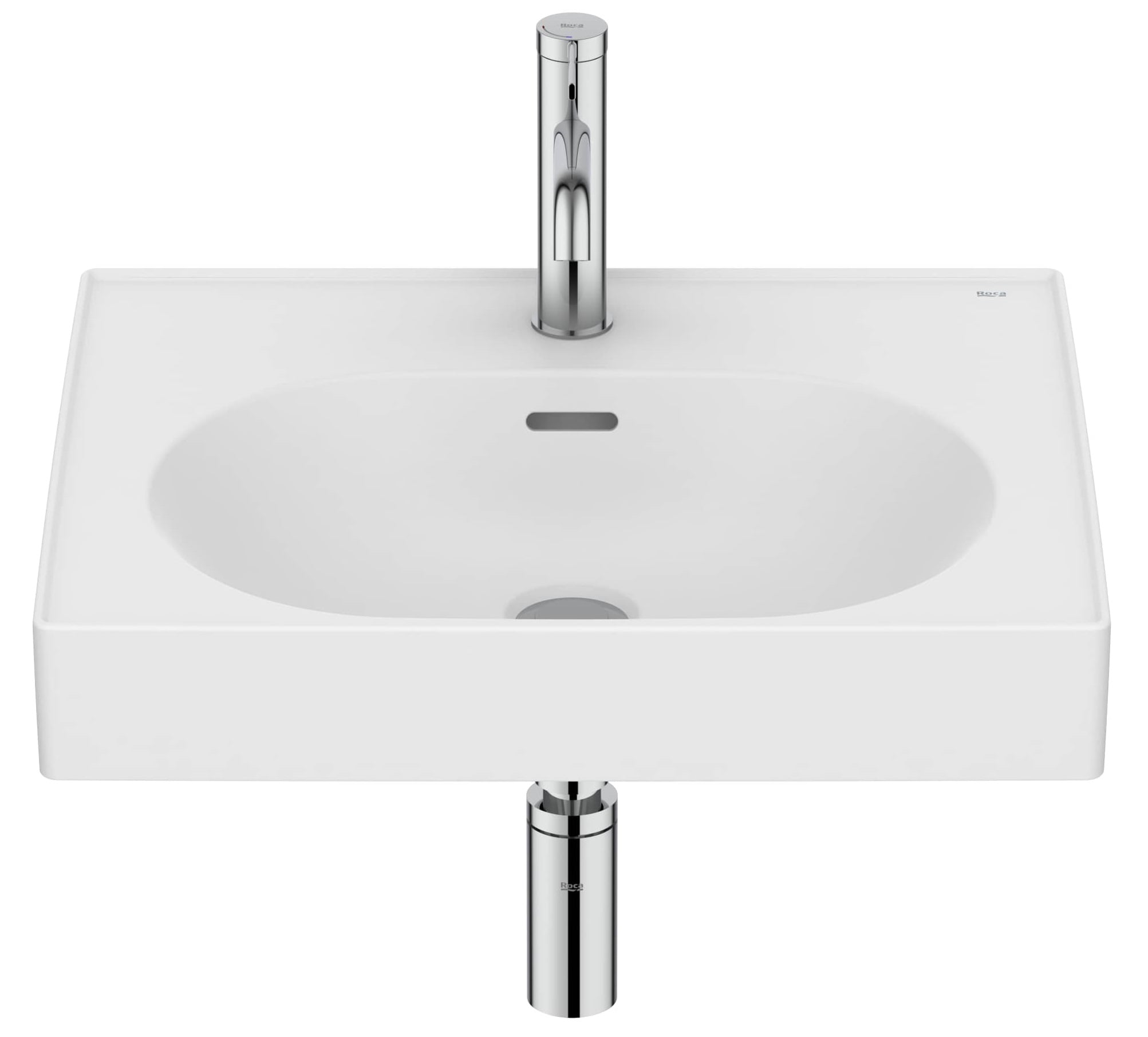 Roca Meridian umývadlo 55x46 cm obdĺžnik klasické umývadlo-umývadlo na nábytok biela A327741620