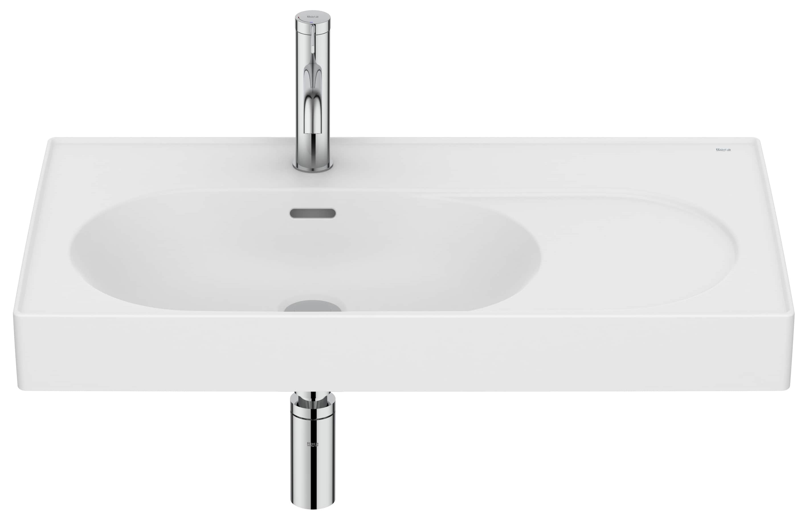 Roca Meridian umývadlo 80x46 cm obdĺžnik klasické umývadlo-umývadlo na nábytok biela A327743620