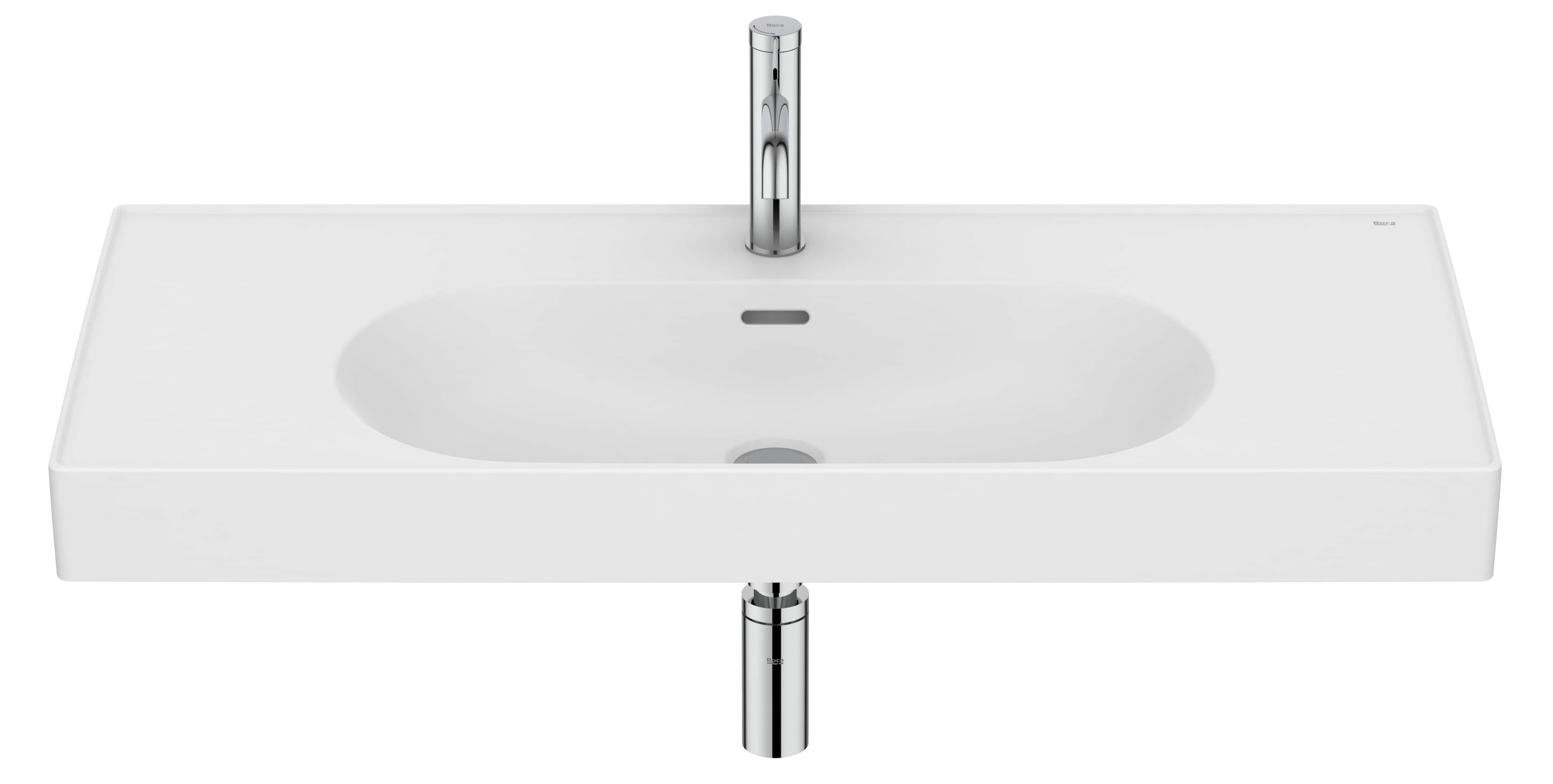 Roca Meridian umývadlo 100x46 cm obdĺžnik klasické umývadlo-umývadlo na nábytok biela A327746620