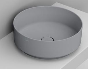 Ceramica Dolomite Noemi umývadlo 44x44 cm okrúhly pultové umývadlo sivá/kamenná matná D310545