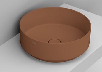 Ceramica Dolomite Noemi umývadlo 44x44 cm okrúhly pultové umývadlo hnedá/béžová matná D310561