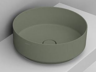 Ceramica Dolomite Noemi umývadlo 44x44 cm okrúhly pultové umývadlo zelená matná D310575