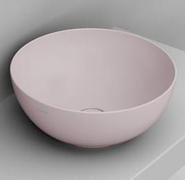 Ceramica Dolomite Noemi umývadlo 44x44 cm okrúhly pultové umývadlo ružová matná D310665
