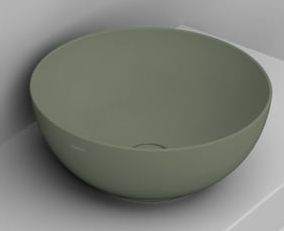 Ceramica Dolomite Noemi umývadlo 44x44 cm okrúhly pultové umývadlo zelená matná D310675