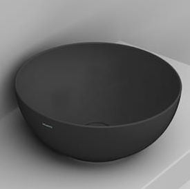 Ceramica Dolomite Noemi umývadlo 44x44 cm okrúhly pultové umývadlo čierna matná D310681