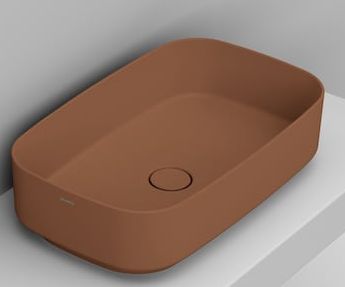 Ceramica Dolomite Noemi umývadlo 62x38 cm obdĺžnik pultové umývadlo hnedá/béžová matná D311061