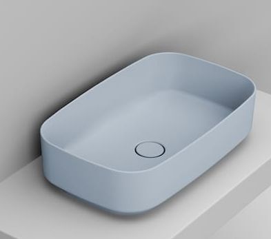 Ceramica Dolomite Noemi umývadlo 62x38 cm obdĺžnik pultové umývadlo modrá matná D311071