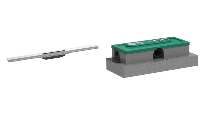 Súprava vonkajší prvok odtoku Hansgrohe Raindrain 56044800, montážna súprava Hansgrohe uBox Universal 1000180