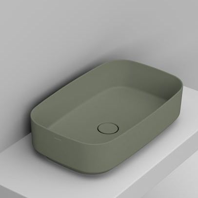 Ceramica Dolomite Noemi umývadlo 62x38 cm obdĺžnik pultové umývadlo zelená matná D311075