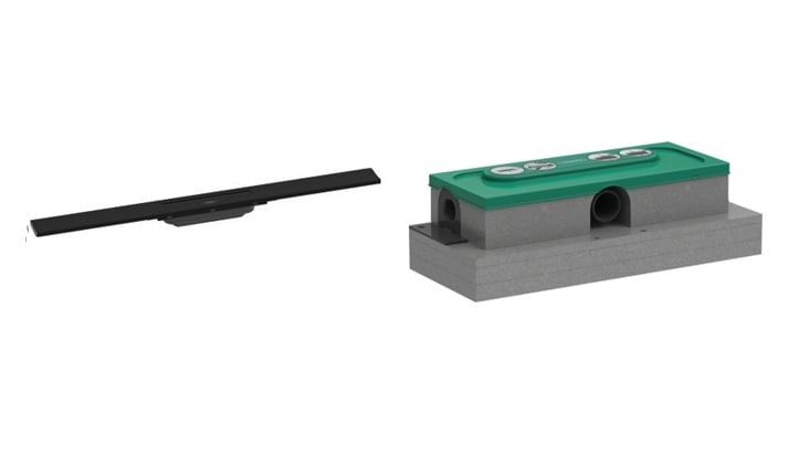 Súprava vonkajší prvok odtoku Hansgrohe Raindrain 56044670, montážna súprava Hansgrohe uBox Universal 1000180
