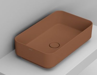 Ceramica Dolomite Noemi umývadlo 60x36 cm obdĺžnik pultové umývadlo hnedá/béžová matná D311161