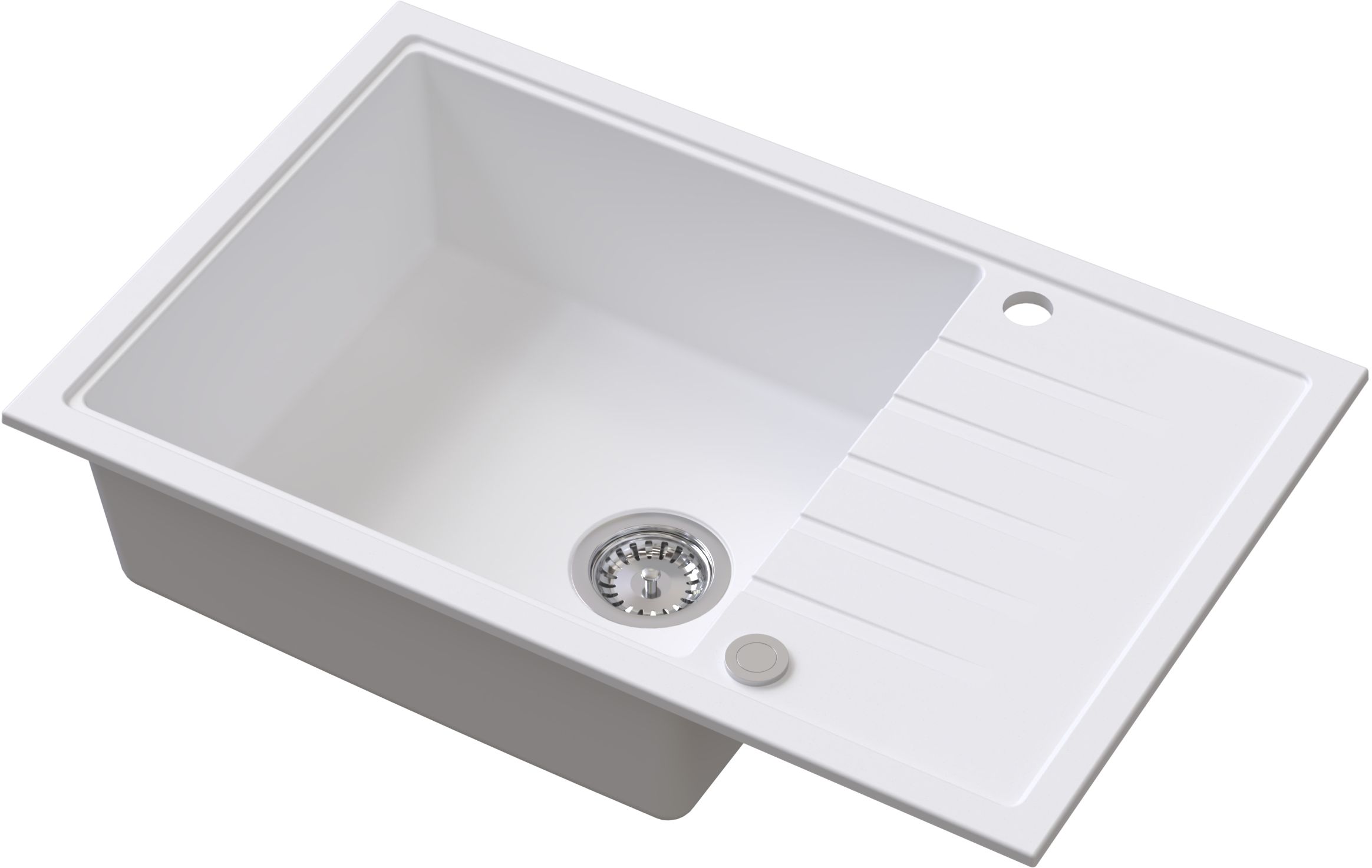 Ruvetti Axel granitový drez 78x50 cm biela 3001AXWH160XLW