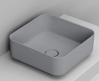 Ceramica Dolomite Noemi umývadlo 40x40 cm štvorec pultové umývadlo sivá/kamenná matná D311745