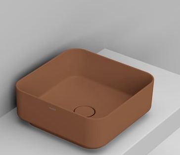 Ceramica Dolomite Noemi umývadlo 40x40 cm štvorec pultové umývadlo hnedá/béžová matná D311775
