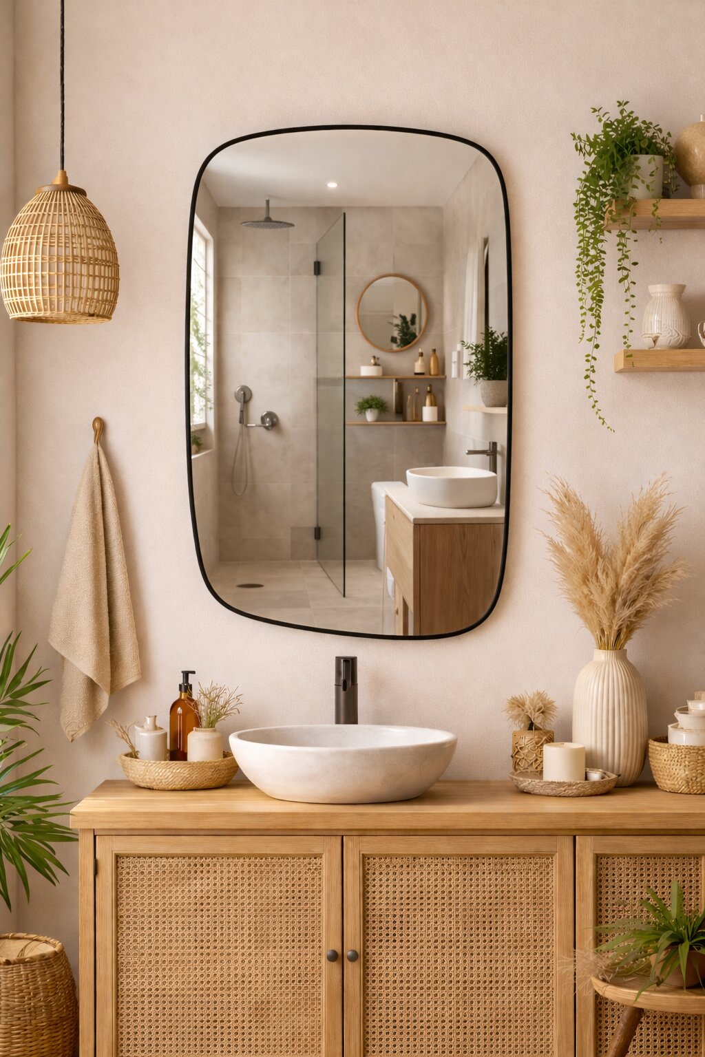 Baltica Design Stone Calm zrkadlo 60x90 cm čierna 5904107932941