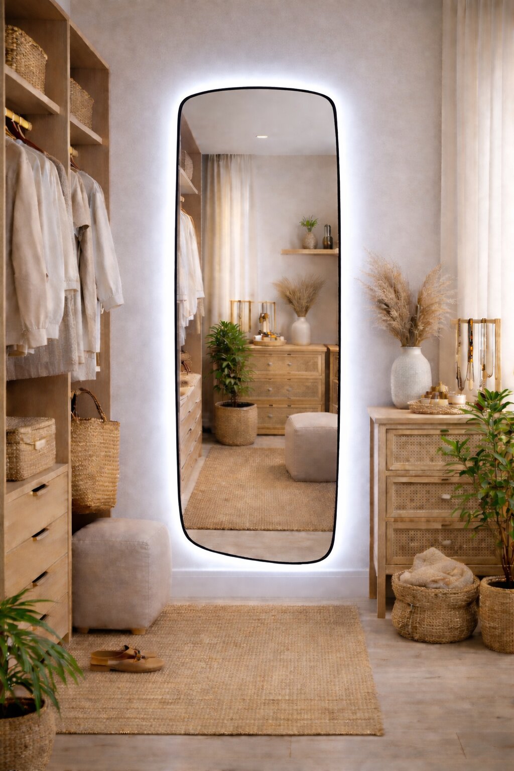 Baltica Design Stone Calm zrkadlo 50x155 cm s osvetlením čierna 5904107932576