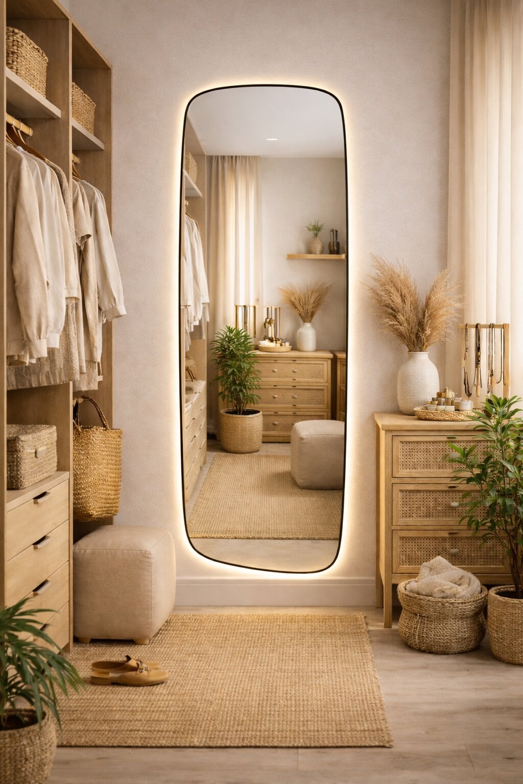 Baltica Design Stone Calm zrkadlo 50x155 cm s osvetlením čierna 5904107933283