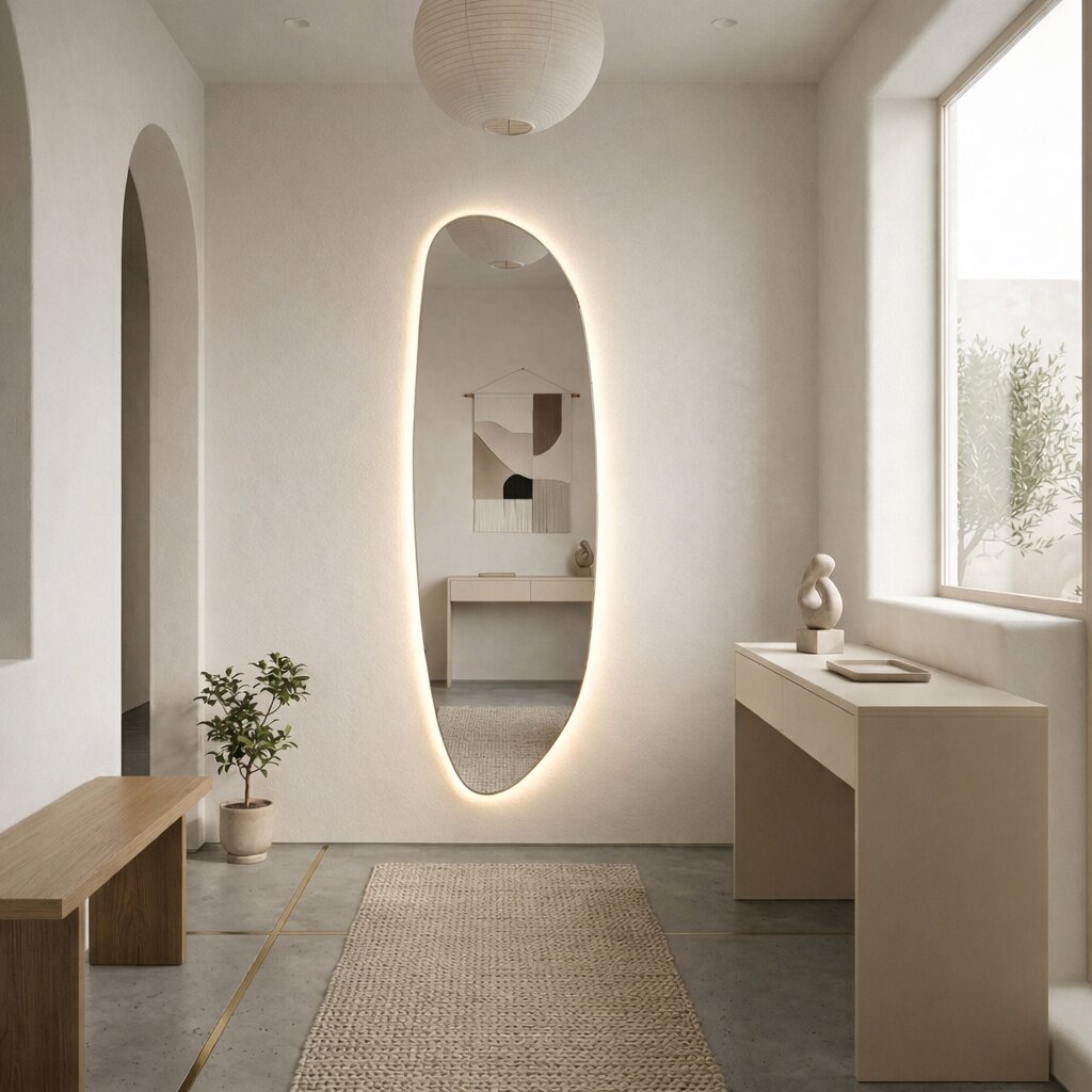 Baltica Design Stone Fluid zrkadlo 50x155 cm s osvetlením 5904107933139