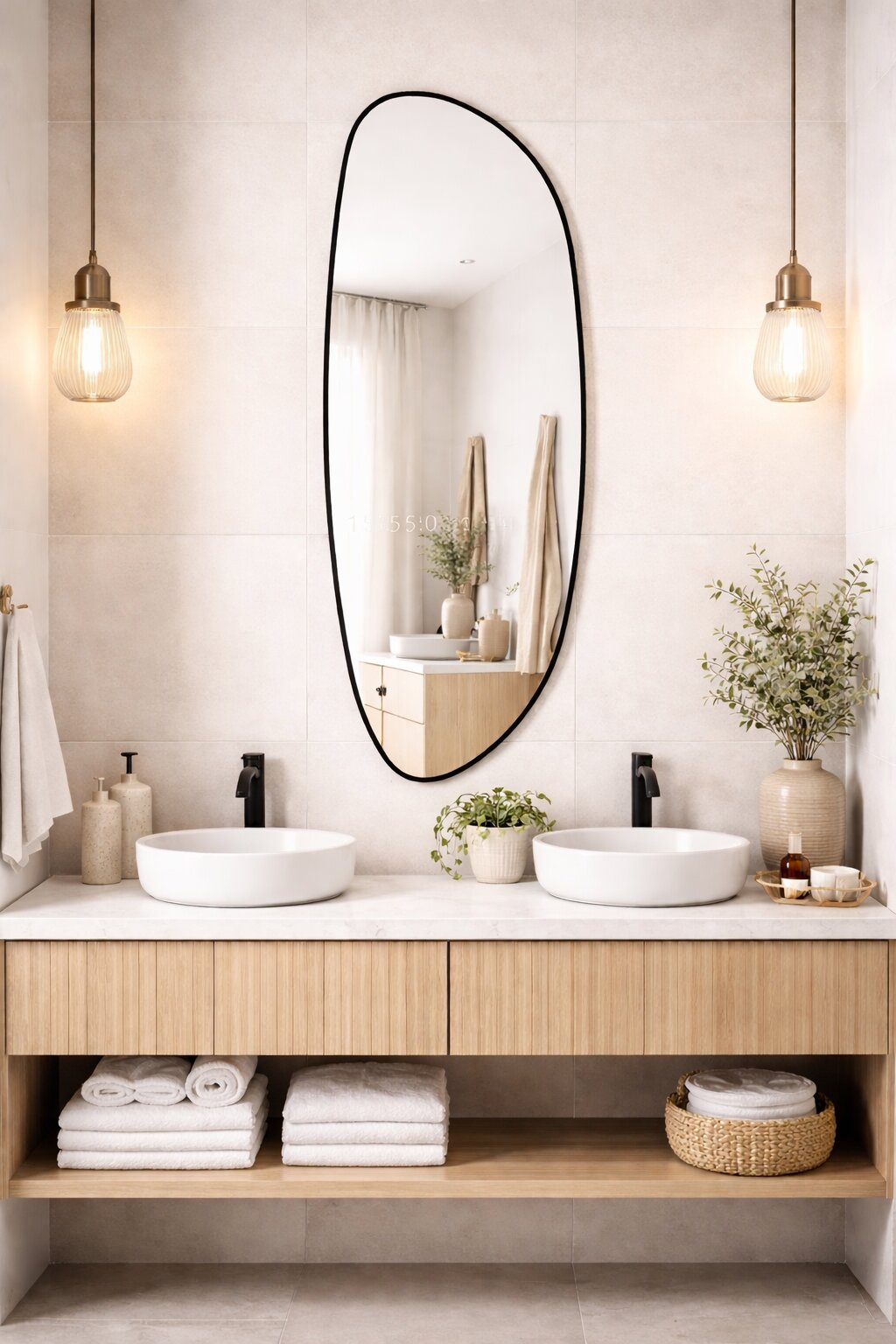 Baltica Design Stone Fluid zrkadlo 50x155 cm čierna 5904107933023