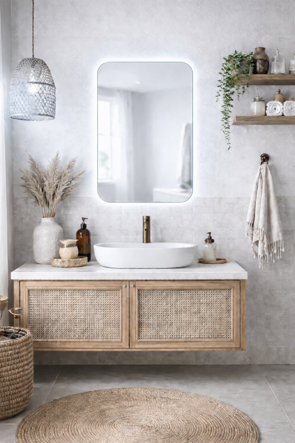 Baltica Design Stone Aura zrkadlo 60x90 cm s osvetlením 5904107933245