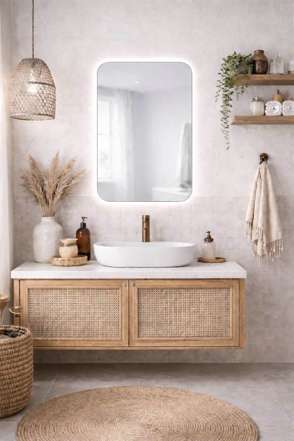Baltica Design Stone Aura zrkadlo 60x90 cm s osvetlením 5904107933221