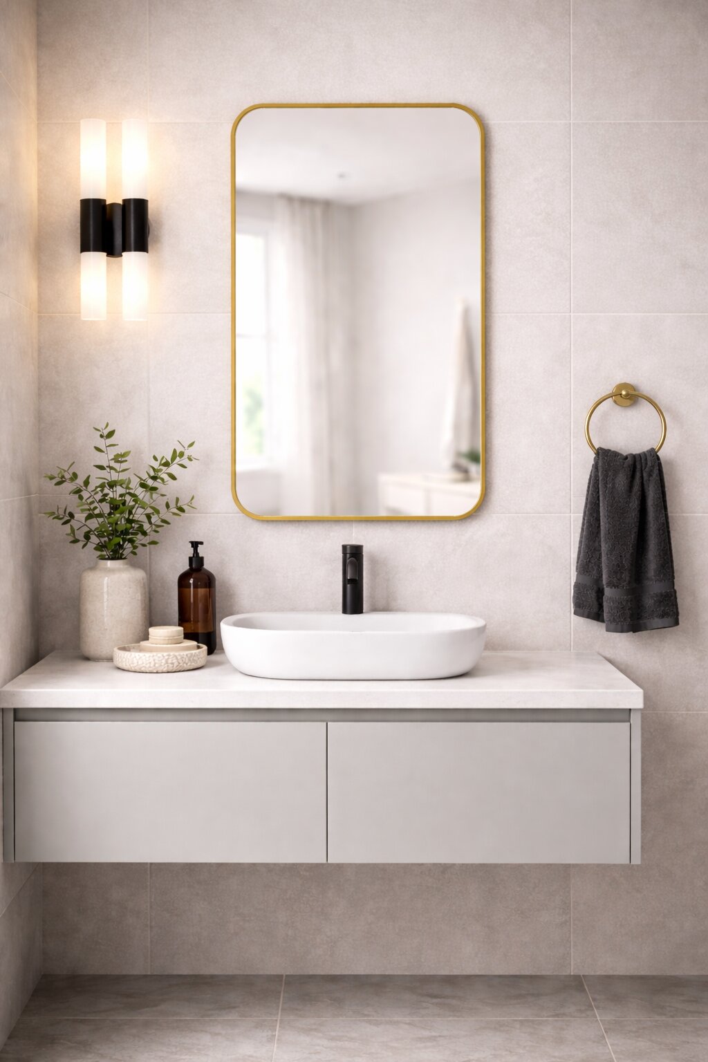 Baltica Design Stone Aura zrkadlo 60x90 cm zlatá 5904107932972