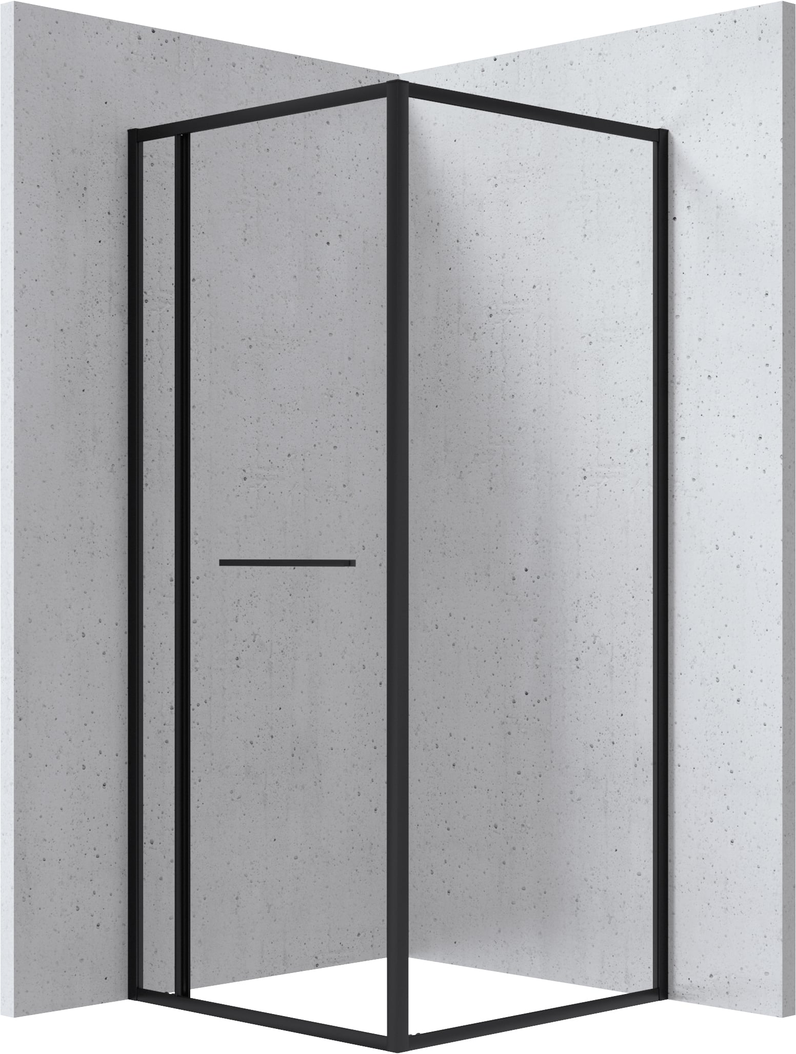 Deante Square sprchovací kút 80x80 cm obdĺžniková čierna matné/priehľadné sklo KQB_N088P