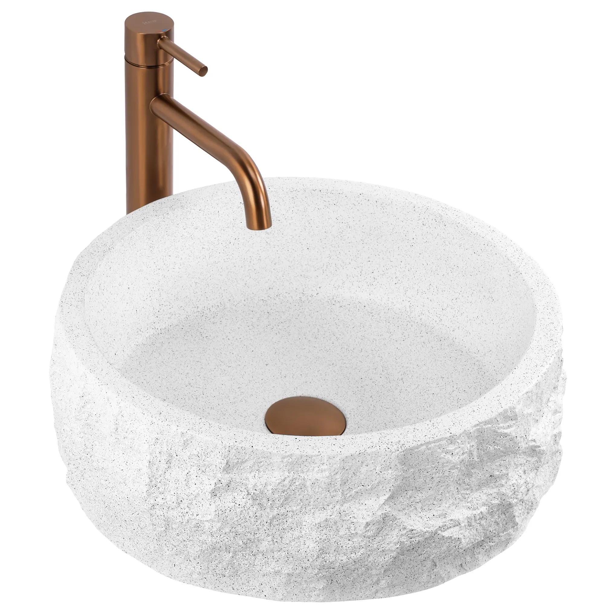 Rea Alice umývadlo 38.5x38.5 cm okrúhly pultové umývadlo biela matná REA-U3500