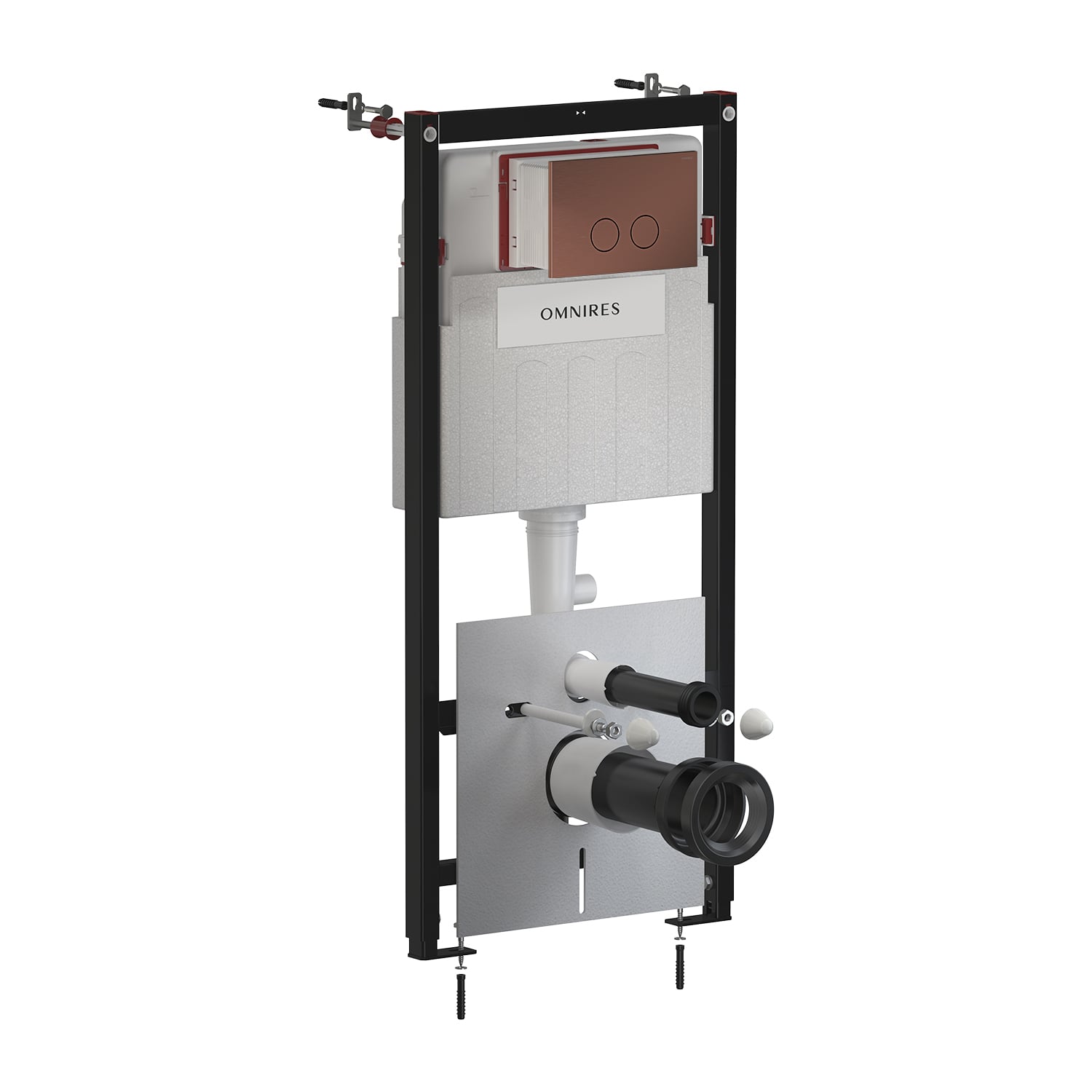 Omnires Eco Flush Set podomietkový konšrukcia so splachovacím tlačidlom pre nástennú misu STFWCECO1R45-RORB