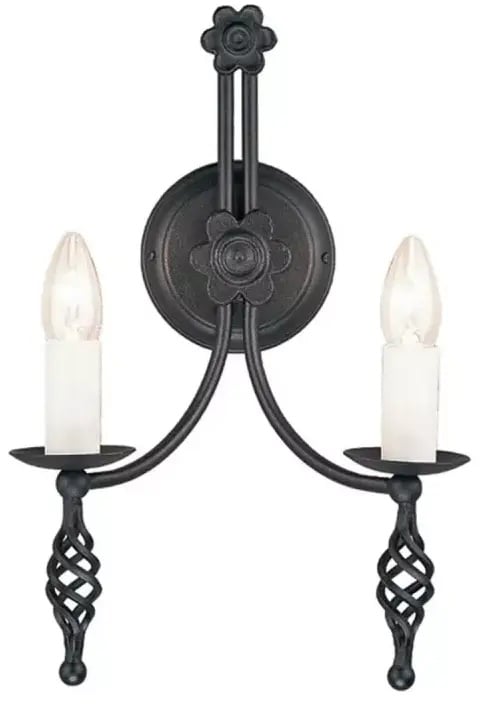 Elstead Lighting Belfry nástenná lampa 2x60 W čierna BY2-BLACK